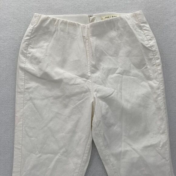 Rag & Bone Ankle Pants Women's 12 White Stretch Fabric Slim Leg Zip Up Waistband - Picture 2 of 14